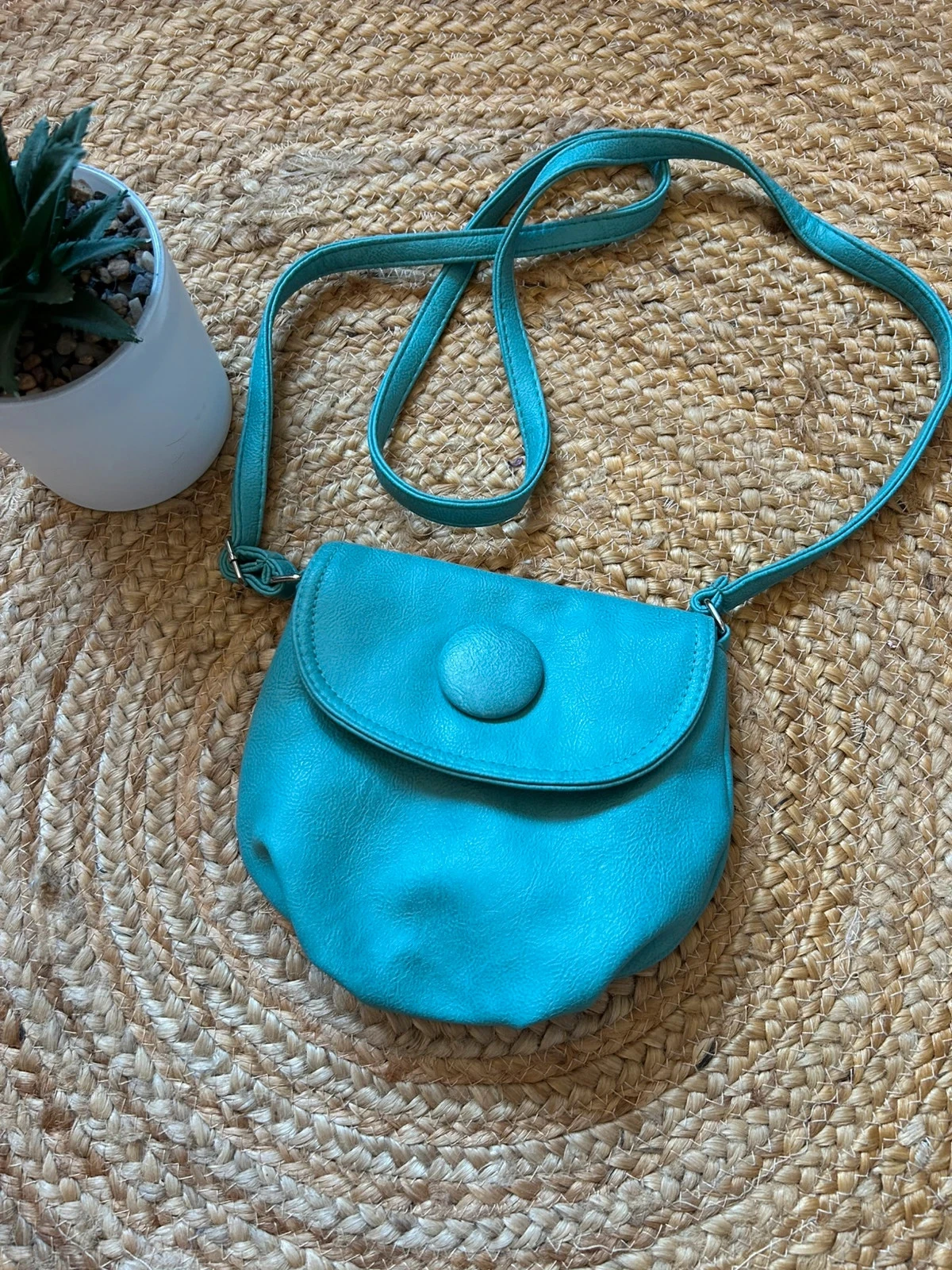 🦋🌿Pequeno saco turquoise transversal de verão boêmio chique Small sea green summer crossbody bag🌿🦋 – photo 2